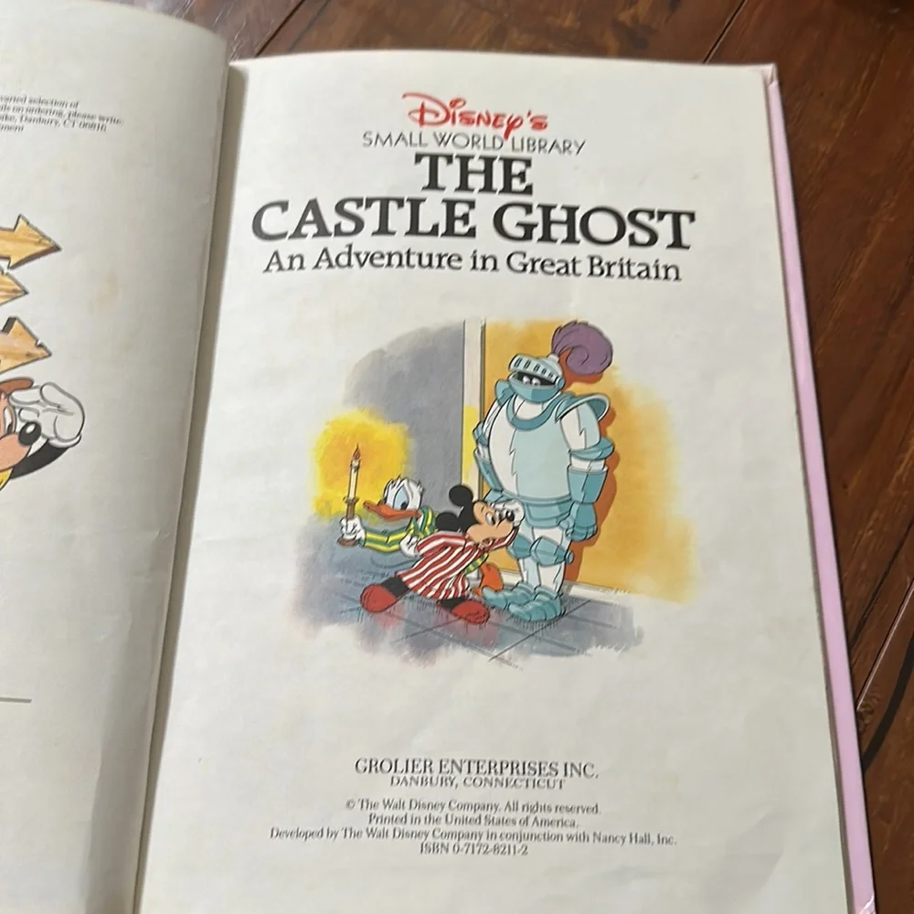 Vintage Disney Castle Ghost Great Britain Small World Library Mickey Donald HC